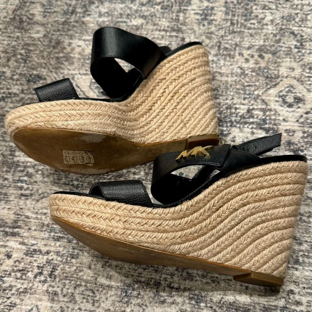 Michael Kors DEANNA wedge sandals espadrille platform - size 8.5 , fits 8